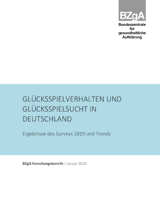 Titelseite der Studie: Glücksspielverhalten und Glücksspielsucht in Deutschland - Ergebnisse des Surveys 2019 und Trends