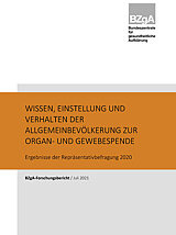 Titelseite der Studie Wissen, Einstellung und Verhalten der Allgemeinbevölkerung zur Organ- und Gewebespende 2020