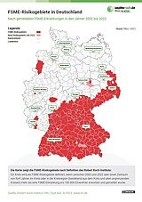 Übersichtskarte FSME-Risikogebiete in Deutschland