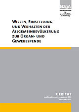 Titelseite der Studie: Wissen, Einstellung und Verhalten der Allgemeinbevölkerung zur Organ- und Gewebespende 2014