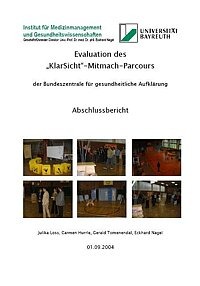 Titelblatt "Evauation des Klarsicht-Mitmach-Parcours"