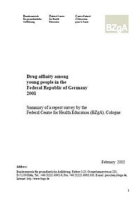 Screenshot "Drug Affinity among young people in the Federal Republic of Germany 2001"