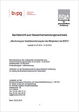 Titelseite der Studie: Monitoring zur Qualitätssicherung bei den Mitgliedern der BVPG