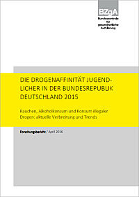 Titelseite der Studie: Die Drogenaffinität Jugendlicher in der Bundesrepublik Deutschland 2015